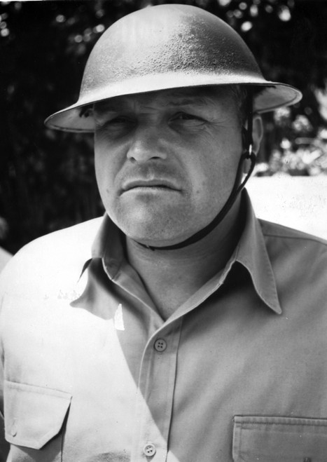 Brian Dennehy wearing a military helmet outdoors Photo Print - Item # VARCEL684937