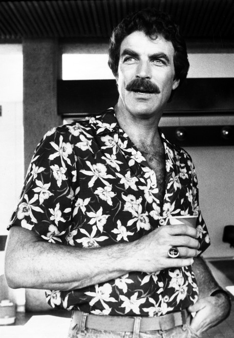 Magnum Pi Looking Away in Floral Polo Portrait Photo Print - Item # VARCEL685338
