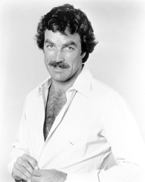 Magnum Pi Posed in White Polo with Hairy Chest Photo Print - Item # VARCEL685340