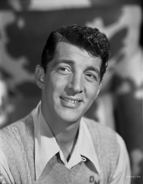 Dean Martin and Jerry Lewis smiling in Grey Vest with White Collar Photo Print - Item # VARCEL685616
