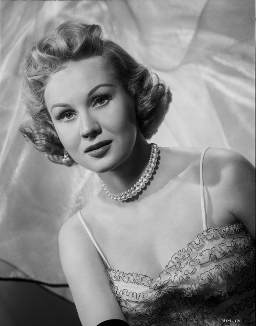 Virginia Mayo Posed in Dress and Pearl Necklace Photo Print - Item # VARCEL685740