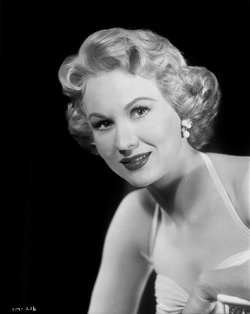 Virginia Mayo smiling in Dress with Black Background Photo Print - Item # VARCEL685751