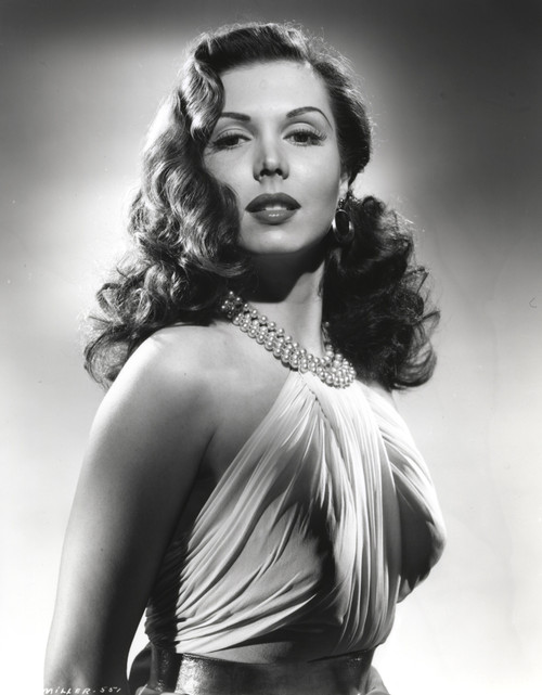 Ann Miller wearing a Beaded Collar Dress in a Classic Portrait Photo Print - Item # VARCEL685916
