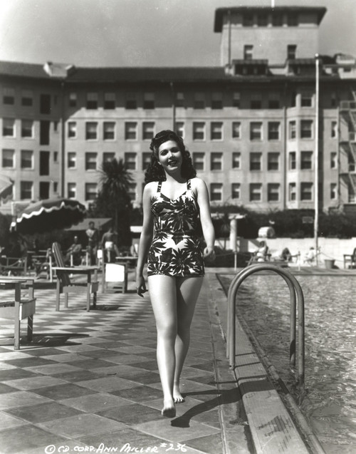 Ann Miller Walking in Lingerie Classic Portrait Photo Print - Item # VARCEL685937