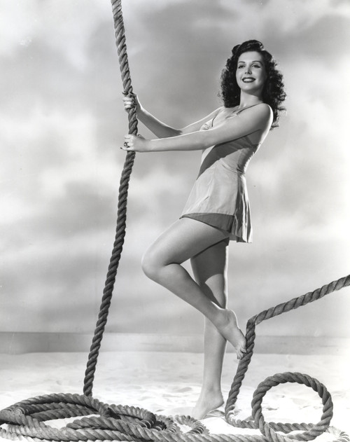 Ann Miller wearing a Minders while Holding a Rope in a Classic Portrait Photo Print - Item # VARCEL685956