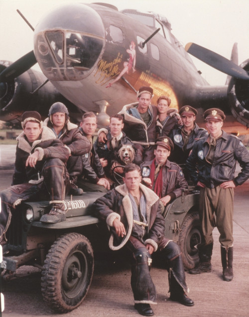 Matthew Modine Group Picture wearing Black Leather Jacket with an Airplane Photo Print - Item # VARCEL686111