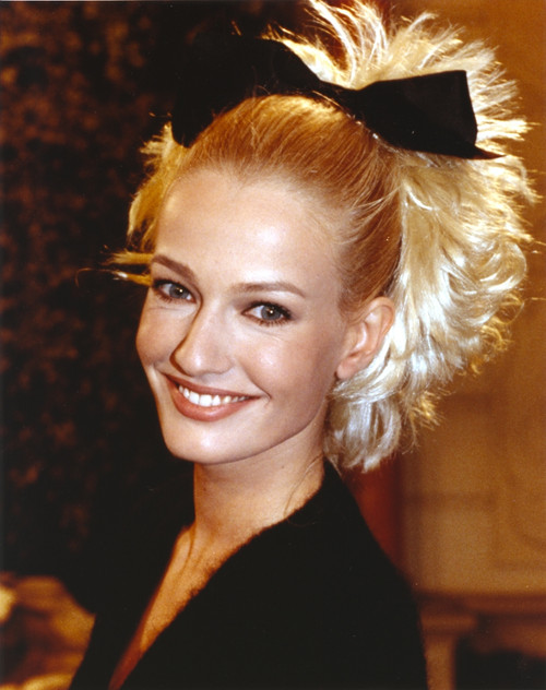 Karen Mulder smiling in Black Fur Coat Portrait Photo Print - Item # VARCEL686251