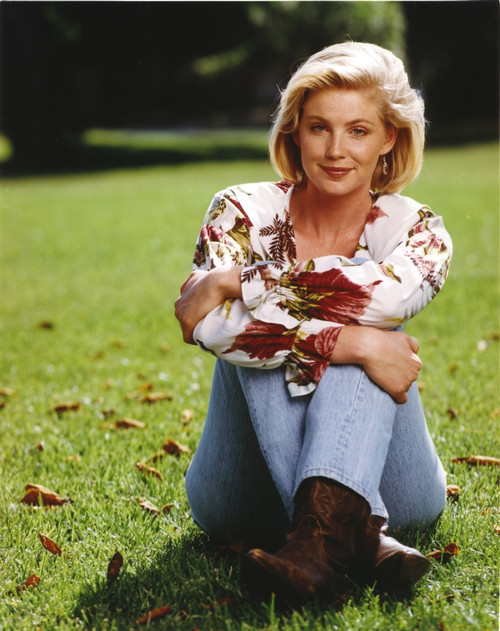 Tracy Needham sitting on the Grass in Floral Blouse Photo Print - Item # VARCEL686291