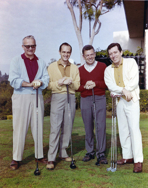 Group Picture With Bob Newhart Holding Golf Bat Photo Print - Item # VARCEL686316