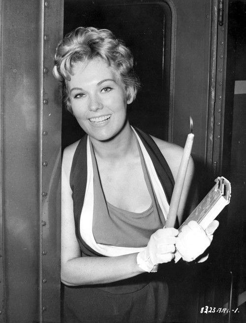 Kim Novak Holding Candle in Gown Black and White Photo Print - Item # VARCEL686512