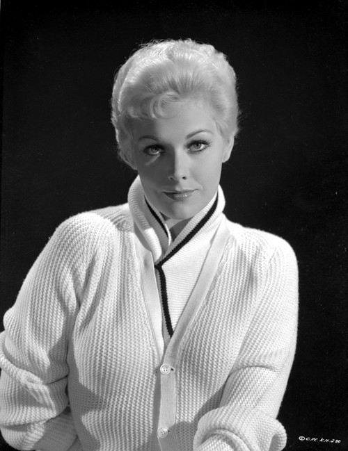 Kim Novak in White Sweater With Black Background Portrait Photo Print