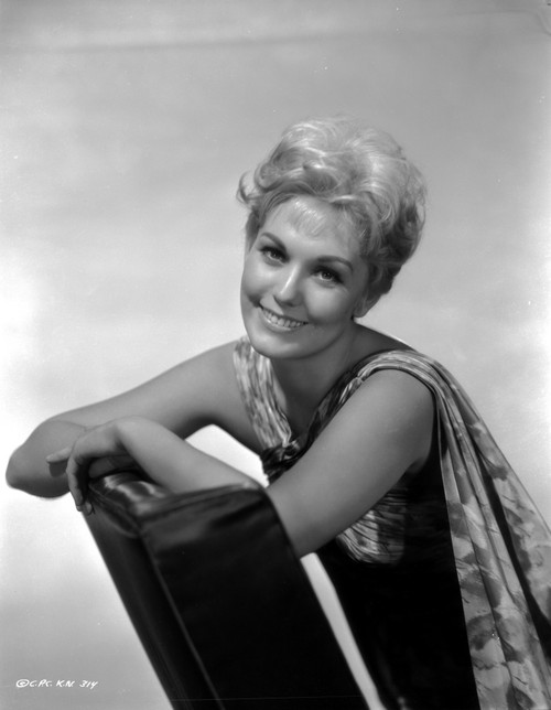 Kim Novak Lying on Chair in Dress Black and White Photo Print - Item # VARCEL686596