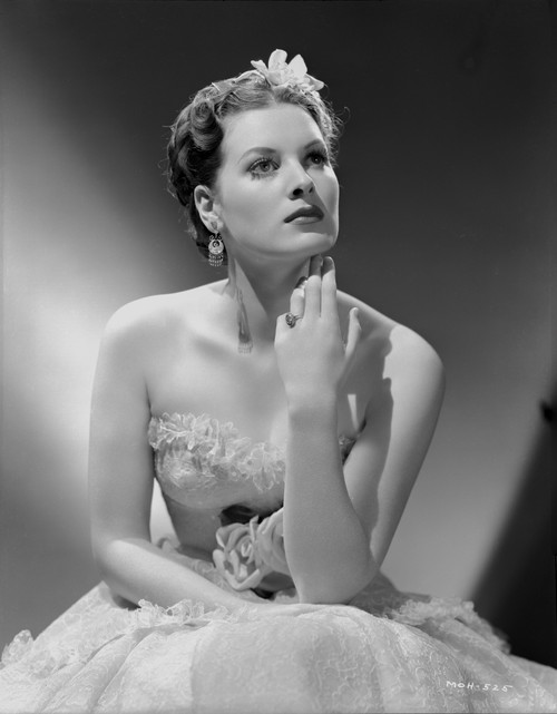 Maureen O'Hara Posed in White Gown Photo Print - Item # VARCEL686641