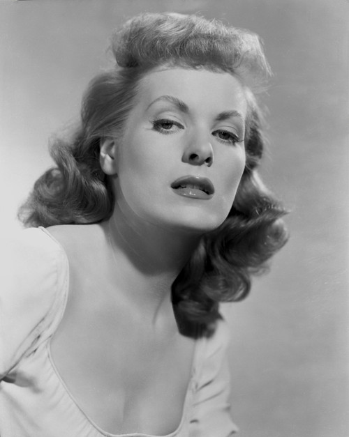 Maureen O'Hara Close Up Portrait wearing White Blouse in Black and White Photo Print - Item # VARCEL686643