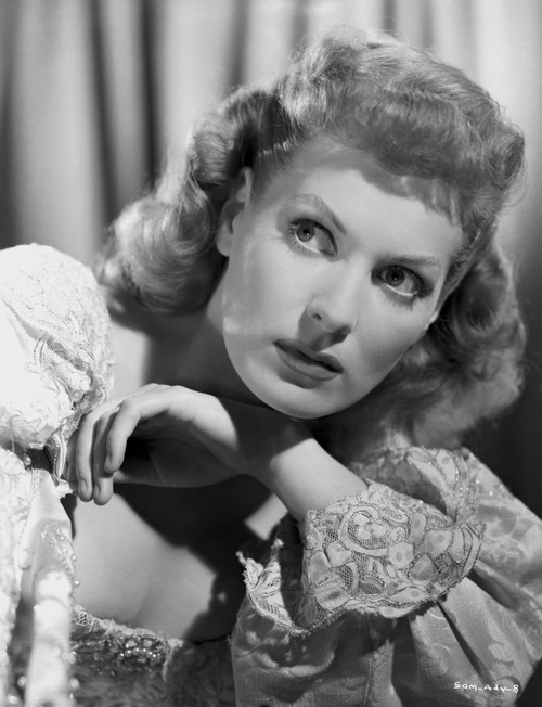 Maureen O'Hara Close Up Portrait wearing Floral Pointed Sleeves Photo Print - Item # VARCEL686645