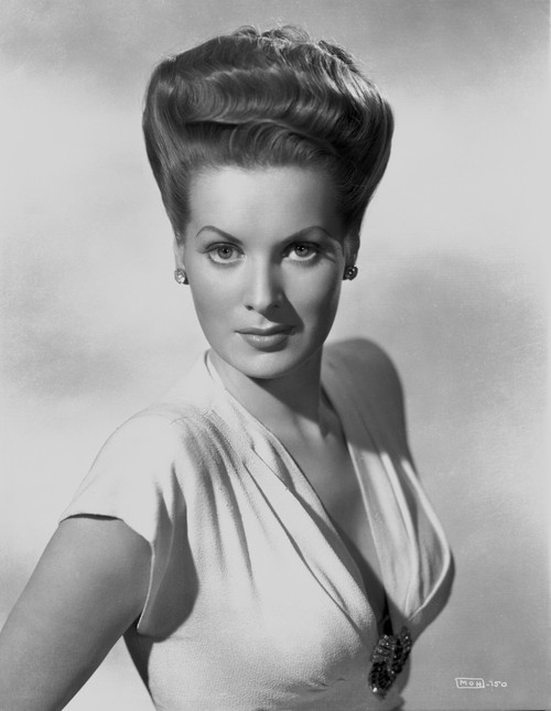 Maureen O'Hara Portrait in White Deep V-neck Dress Photo Print - Item # VARCEL686662