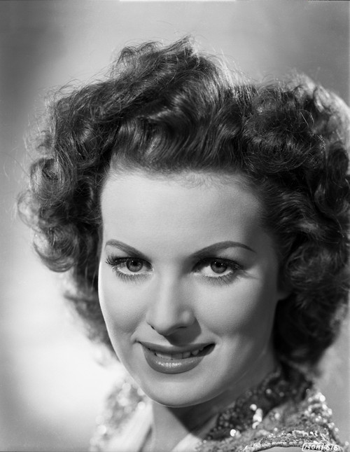 Maureen O'Hara Close Up Portrait in Glittery Vest in Black and White Photo Print - Item # VARCEL686697