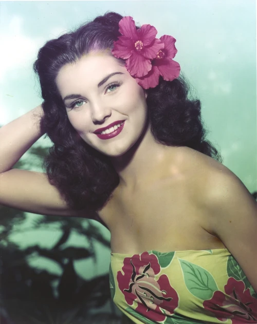 Debra Paget Close Up Portrait wearing Floral Dress Photo Print - Item # VARCEL686805