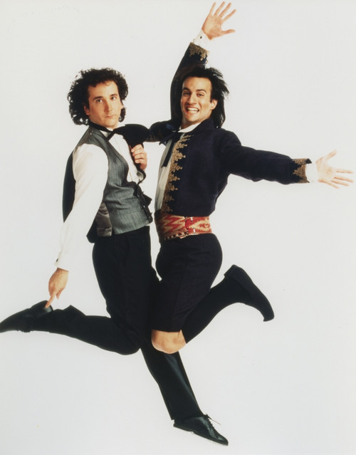 Perfect Strangers Jump Pose in Formal Outfit Portrait with White Background Photo Print - Item # VARCEL686858