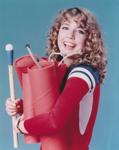 Dana Plato smiling in Red Sleeves with Dynamites Photo Print - Item # VARCEL686878