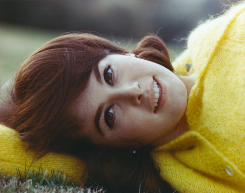Stefanie Powers Close Up Portrait wearing Yellow Winter Coat Photo Print - Item # VARCEL686927