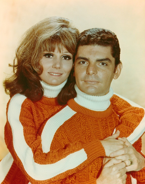 Paula Prentiss wearing the Same Sweater Couple Portrait with White Background Photo Print - Item # VARCEL686928