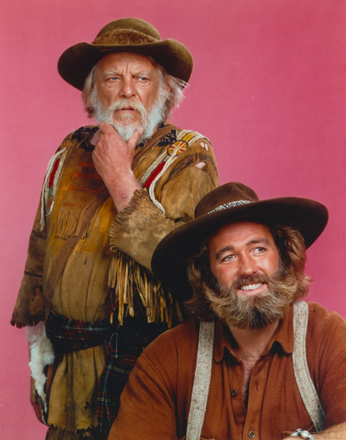 Denver Pyle Portrait in Brown Jacket with a Guy Photo Print - Item # VARCEL686992
