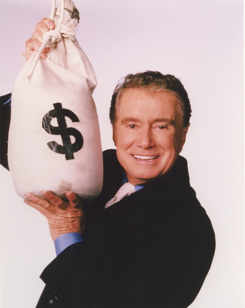 Regis & Kathie Lee smiling in a Portrait wearing Formal Suit with Sack of Money Photo Print - Item # VARCEL687090