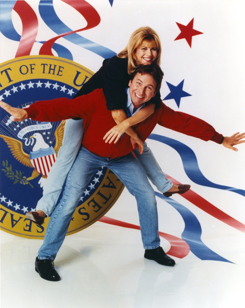 John Ritter Giving a Piggy Back Ride to a Woman in a Portrait Photo Print - Item # VARCEL687106