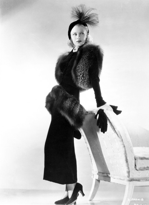 Ginger Rogers wearing a fur jacket Photo Print - Item # VARCEL687226