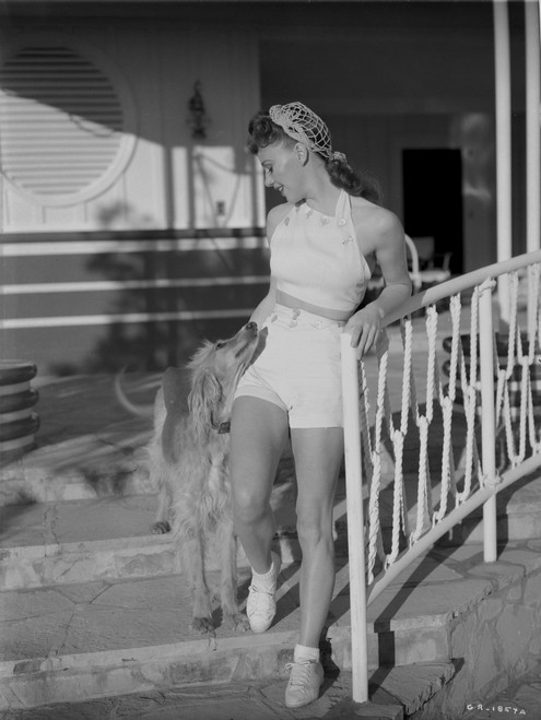 Ginger Rogers With Dog Black and White Photo Print - Item # VARCEL687231