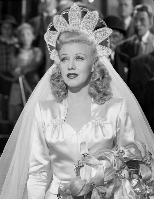Ginger Rogers in Wedding Dress Outfit Black and White Portrait Photo Print - Item # VARCEL687243