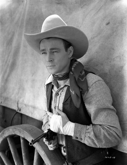 Roy Rogers posed in Cowboy Outfit with Gun in Black and White Photo Print - Item # VARCEL687257