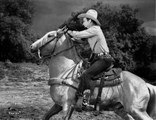 Roy Rogers Riding A Horse in Black and White Photo Print - Item # VARCEL687304