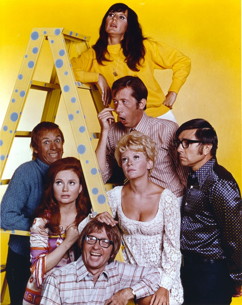 Rowan & Martin Group Picture with a Ladder Photo Print - Item # VARCEL687378