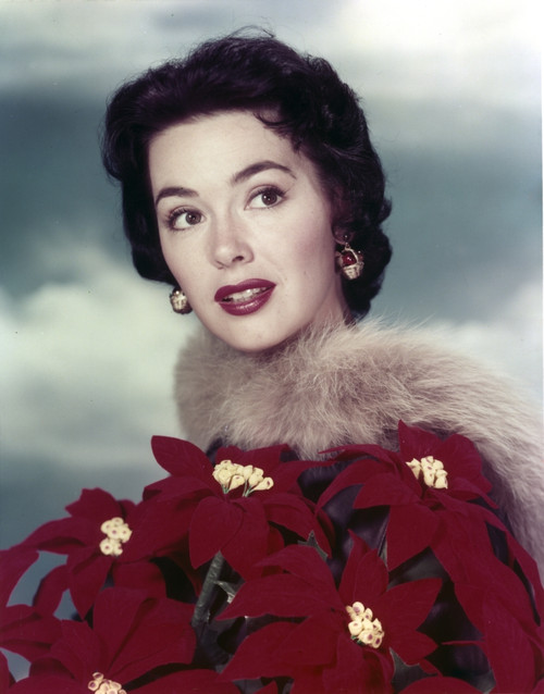 Close Up Portrait of Barbara Rush wearing in Red Flower Dress Photo Print - Item # VARCEL687398