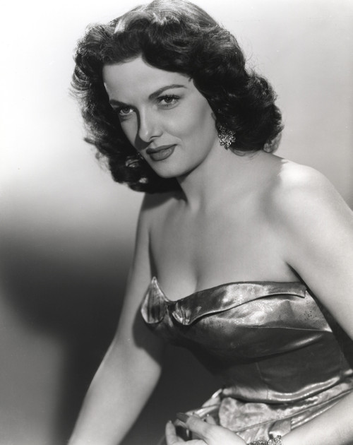 Jane Russell Portrait in Silk Shoulder Dress with Left Hand on the Lap Photo Print - Item # VARCEL687441