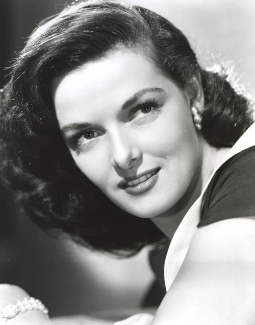 Jane Russell Portrait in Pearl Earring and Black Velvet Dress with White Collar Photo Print - Item # VARCEL687468