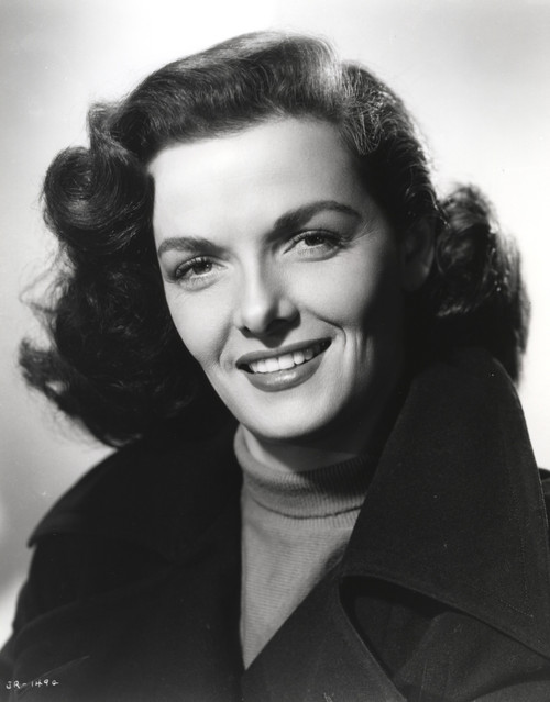 Jane Russell Portrait in Black Velvet Broad Collar Trench coat Photo Print - Item # VARCEL687476