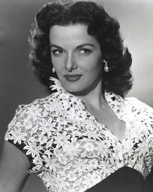 Jane Russell Posed in White Lace Top Short Sleeve Dress Photo Print - Item # VARCEL687510