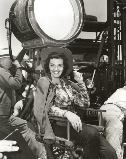 Jane Russell Posed in Cowboy Outfit Black and White Photo Print - Item # VARCEL687571