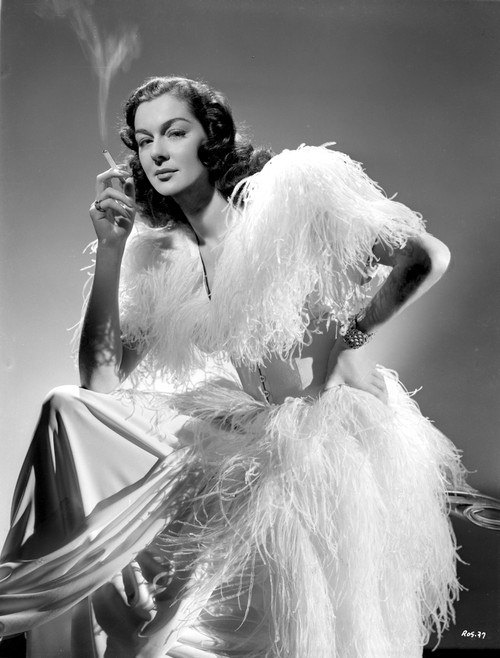 Rosalind Russell in White Gown With Cigarette Photo Print - Item # VARCEL687594