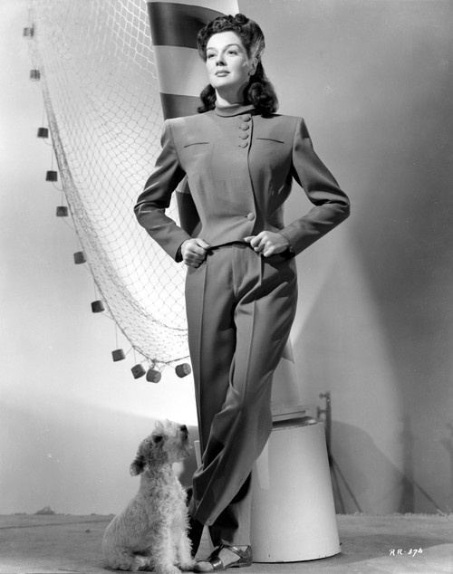 Rosalind Russell smiling and posed with Dog Photo Print - Item # VARCEL687613