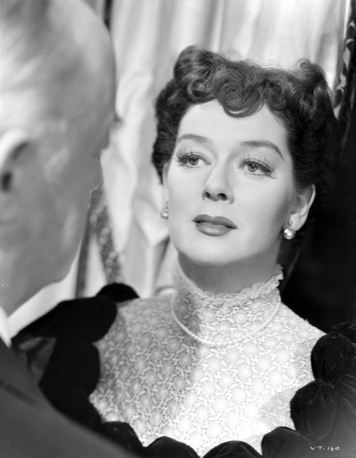 Rosalind Russell Talking to an Old Man Photo Print