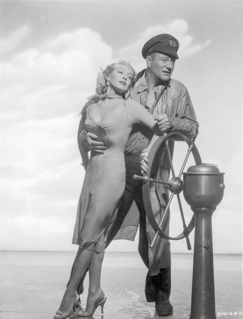 Sea Chase Black and White Couple Portrait Photo Print - Item # VARCEL687673