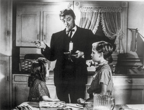 Night Of The Hunter Talking Scene in Black and White Photo Print - Item # VARCEL687683