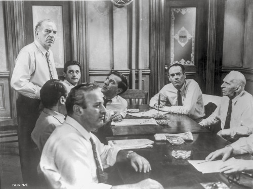 Twelve Angry Men in Meeting Scene in Black and White Photo Print - Item # VARCEL687753