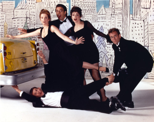 Caroline In The City Women Casts wearing Black Dresses and Men wearing Black Suit and Tie Photo Print - Item # VARCEL687842