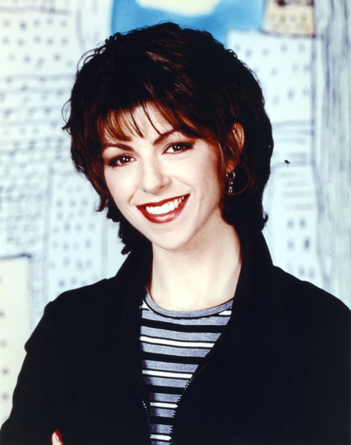 Caroline In The City smiling in Black Coat Portrait Photo Print - Item # VARCEL687860