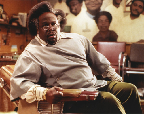 Cedric The Entertainer sitting in Stripes Long sleeve Polo Photo Print - Item # VARCEL688008